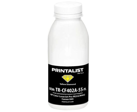 Тонер HP CLJ Pro M252/M452, Canon 045, 50г Yellow Printalist (TR-CF402A-55-PL)