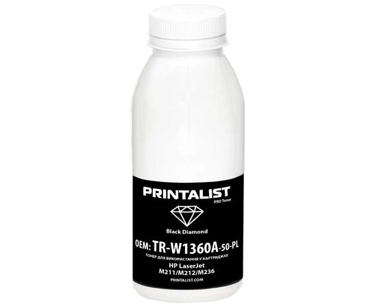 Тонер HP LJ M211/M212/M236, 50г Black Printalist (TR-W1360A-50-PL)