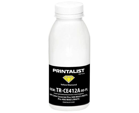 Тонер HP CLJ Pro 300 M351/M375, Pro 400 M451/M475, 80г Yellow Printalist (TR-CE412A-80-PL)