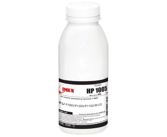 Тонер HP LJ P1005/P1505/P1102/M125, 60г Black Imex (CMG-3-60)