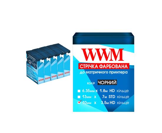 Лента к принтерам 10мм х 3.5м HD к. Black*5шт WWM (R10.3.5H5)