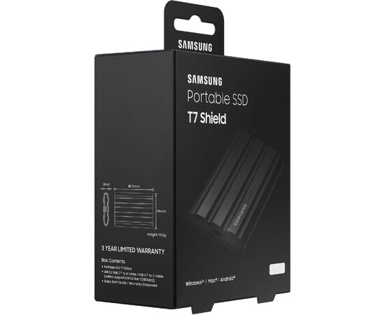 Накопитель SSD USB 3.2 1TB T7 Shield Samsung (MU-PE1T0S/EU), изображение 4 Накопитель SSD USB 3.2 1TB T7 Shield Samsung (MU-PE1T0S/EU), изображение 4