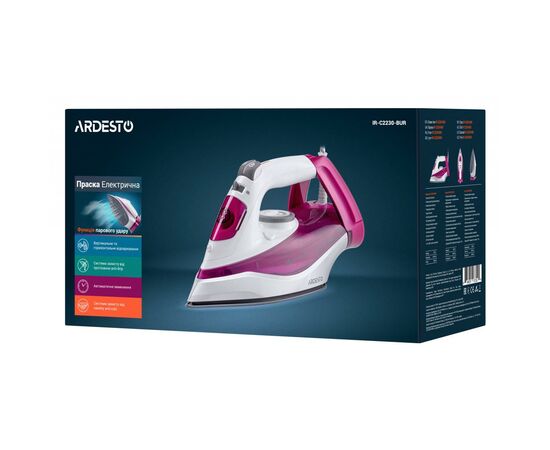 Праска Ardesto IR-C2230-BUR / 2200Вт /300мл/пар/самоочищення /антикапля /ке (IR-C2230-BUR), зображення 8 Праска Ardesto IR-C2230-BUR / 2200Вт /300мл/пар/самоочищення /антикапля /ке (IR-C2230-BUR), зображення 8