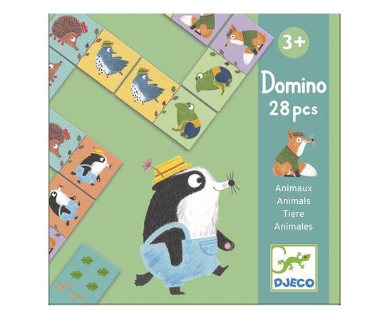Настольная игра Djeco Детское домино. Веселые животные (DJ08115)
