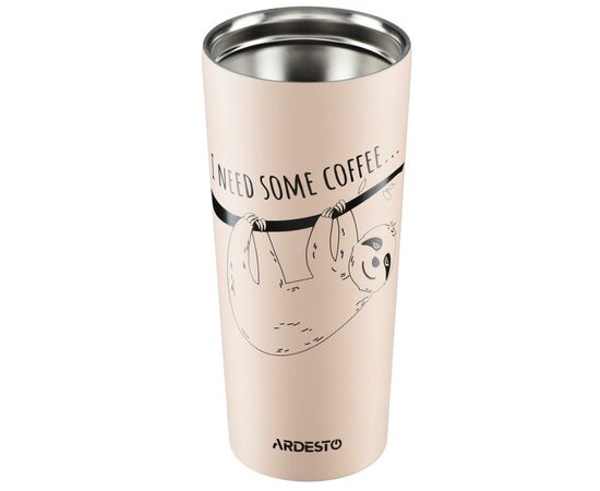 Термокружка Ardesto Coffee Time Bradypus 450 мл Beige (AR2645DBE), изображение 6 Термокружка Ardesto Coffee Time Bradypus 450 мл Beige (AR2645DBE), изображение 6