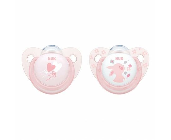 Пустышка Nuk для сна Baby Rose 0-6 мес 2 шт Розовая (3952946)