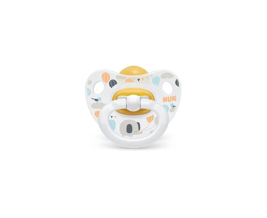 Пустышка Nuk Happy Kids Слоник 6-18 мес. белая (3952315)