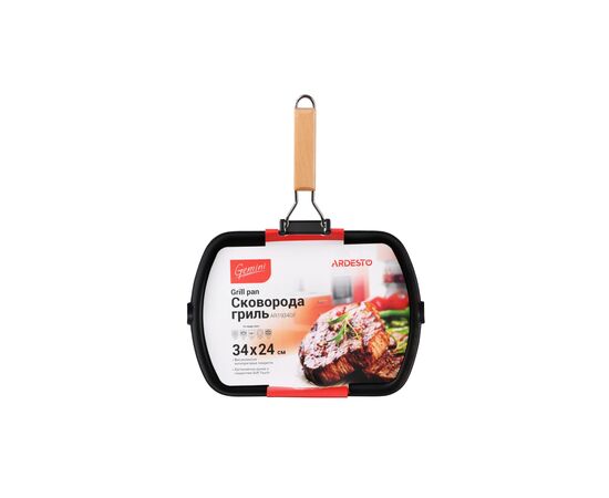 Сковорода Ardesto Gemini Baceno Grill 34х24 см (AR1934GF), изображение 3 Сковорода Ardesto Gemini Baceno Grill 34х24 см (AR1934GF), изображение 3