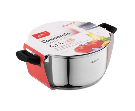 Кастрюля Ardesto Gemini с бакелитовыми ручками 5,1 л (AR3551G), изображение 4 Кастрюля Ardesto Gemini с бакелитовыми ручками 5,1 л (AR3551G), изображение 4