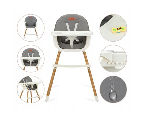 Стульчик для кормления MoMi Flovi dark grey (KRKA00020), изображение 5