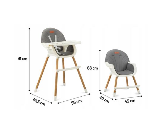 Стульчик для кормления MoMi Flovi dark grey (KRKA00020), изображение 7