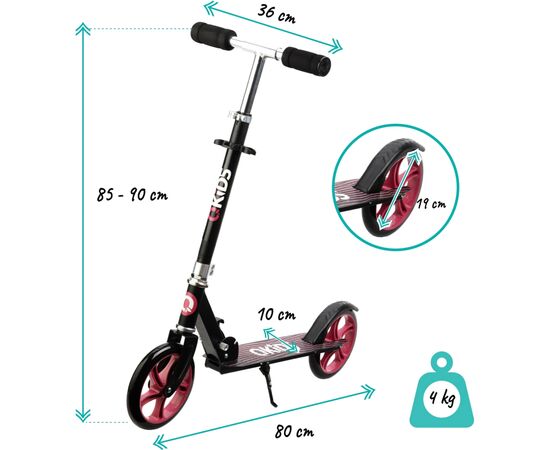 Самокат Qkids Weiss Black/Pink (HUBA00001), зображення 7 Самокат Qkids Weiss Black/Pink (HUBA00001), зображення 7