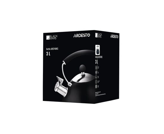 Чайник Ardesto Black Mars 3 л (AR0748KS), зображення 6
