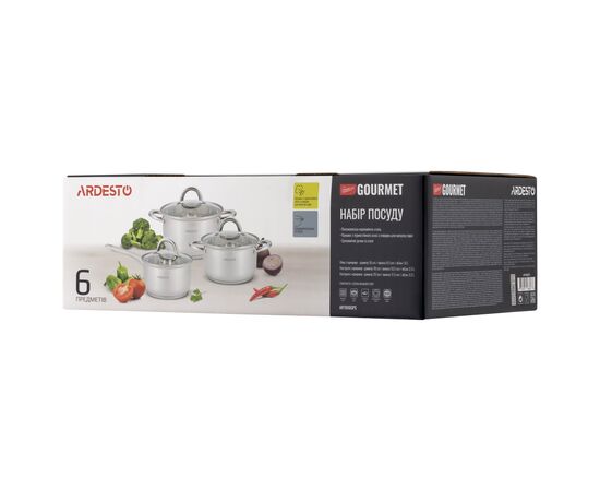 Набор посуды Ardesto Gemini Gourmet Andria 6 пред (AR1906GPS), изображение 8 Набор посуды Ardesto Gemini Gourmet Andria 6 пред (AR1906GPS), изображение 8