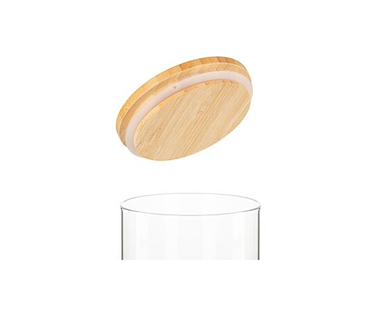 Ємність для сипучих продуктів Ardesto Fresh скло, бамбук 540 мл (AR1354BLR), зображення 5