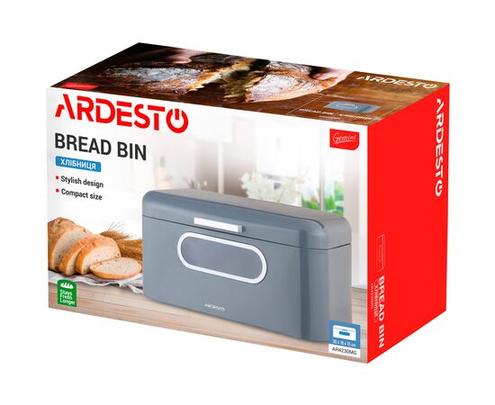 Хлебница Ardesto Gemini Futuristic 30 x 18 x 15 см Grey (AR4230MG), изображение 6