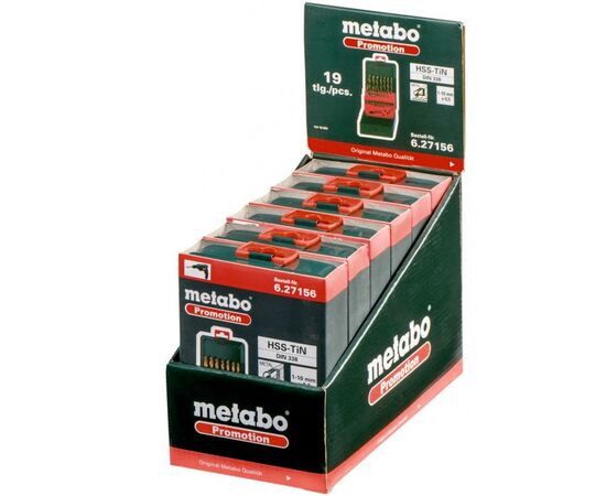 Набор сверл Metabo HSS-TiN 19шт. Promotion (627156000), изображение 2 Набор сверл Metabo HSS-TiN 19шт. Promotion (627156000), изображение 2