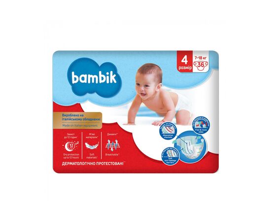 Подгузник Bambik Maxi 4 (7-18 кг) 36 шт (43406520)