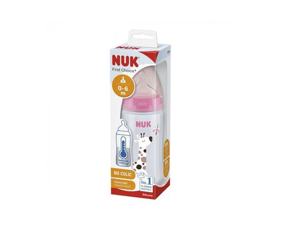Бутылочка для кормления Nuk First Choice Plus Жираф 300 мл Розовая (3952395), изображение 2 Бутылочка для кормления Nuk First Choice Plus Жираф 300 мл Розовая (3952395), изображение 2
