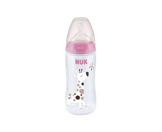Бутылочка для кормления Nuk First Choice Plus Жираф 300 мл Розовая (3952395)