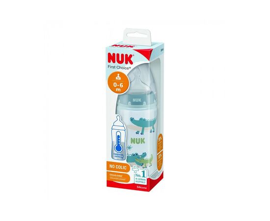 Бутылочка для кормления Nuk First Choice Plus Крокодилы 300 мл Синяя (3952397), изображение 2 Бутылочка для кормления Nuk First Choice Plus Крокодилы 300 мл Синяя (3952397), изображение 2