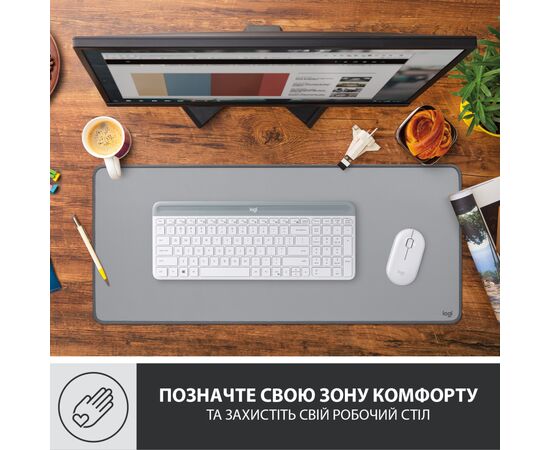 Коврик для мышки Logitech Desk Mat Studio Series Mid Grey (956-000052), изображение 2 Коврик для мышки Logitech Desk Mat Studio Series Mid Grey (956-000052), изображение 2