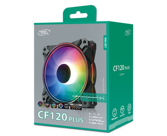 Кулер для корпуса Deepcool CF120 PLUS, изображение 10 Кулер для корпуса Deepcool CF120 PLUS, изображение 10