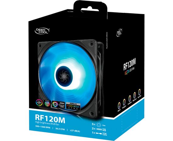 Кулер для корпуса Deepcool RF120M, изображение 6 Кулер для корпуса Deepcool RF120M, изображение 6