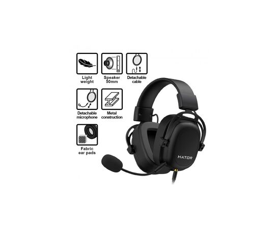 Наушники Hator Hypergang EVO Elite Black (HTA-830), изображение 2 Наушники Hator Hypergang EVO Elite Black (HTA-830), изображение 2