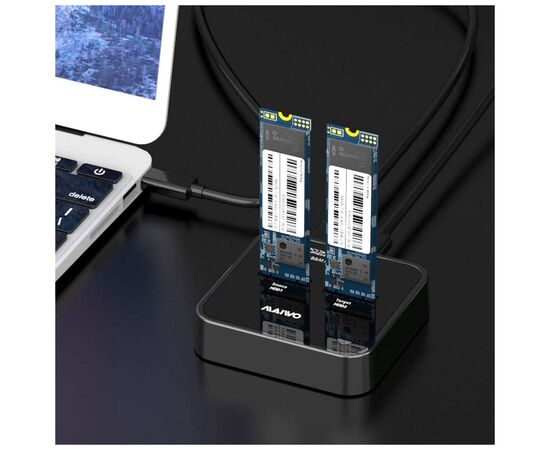 Док-станция Maiwo 2*NVMe M.2 SSD Key M/B+M USB 3.1 Gen2 Type-C (K3016P), изображение 6 Док-станция Maiwo 2*NVMe M.2 SSD Key M/B+M USB 3.1 Gen2 Type-C (K3016P), изображение 6