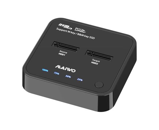 Док-станція Maiwo 2*NVMe M.2 SSD Key M/B+M USB 3.1 Gen2 Type-C (K3016P)