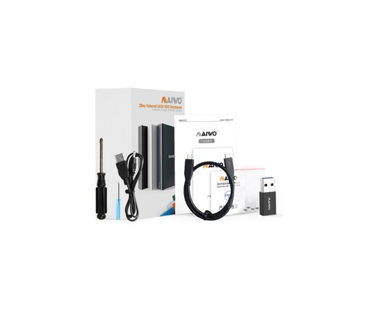 Карман внешний Maiwo 2*HDD 2.5" SATA/SSD up to 9.5mm USB3.1 GEN2 Type-C, RAID 0,1 (K25272C), изображение 3 Карман внешний Maiwo 2*HDD 2.5" SATA/SSD up to 9.5mm USB3.1 GEN2 Type-C, RAID 0,1 (K25272C), изображение 3