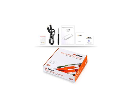 Карман внешний Maiwo M.2 SSD (NGFF) SATA USB3.1 GEN2 Type-C al. (K16NC black), изображение 4 Карман внешний Maiwo M.2 SSD (NGFF) SATA USB3.1 GEN2 Type-C al. (K16NC black), изображение 4