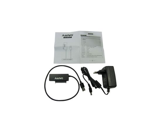 Адаптер Maiwo USB 3.0 to HDD SATA 2,5"/3,5"/5,25"/SSD, PA 2V/2A black (K10435A), зображення 3 Адаптер Maiwo USB 3.0 to HDD SATA 2,5"/3,5"/5,25"/SSD, PA 2V/2A black (K10435A), зображення 3