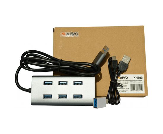 Концентратор Maiwo USB 3.0 Type-A / Type-C to 7х USB3.0 (KH700), изображение 3 Концентратор Maiwo USB 3.0 Type-A / Type-C to 7х USB3.0 (KH700), изображение 3