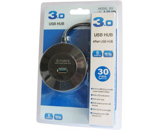 Концентратор Maiwo USB 3.1 Type-C - 4 port USB 3.0 Type-А, cable 30 cm (KH304), изображение 3 Концентратор Maiwo USB 3.1 Type-C - 4 port USB 3.0 Type-А, cable 30 cm (KH304), изображение 3