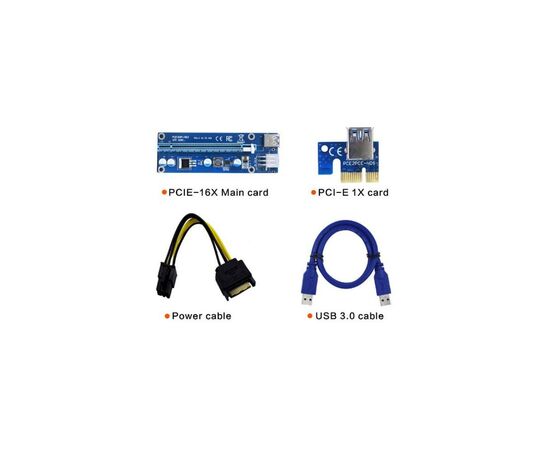Райзер PCI-E x1 to 16x 60cm USB 3.0 Cable SATA to 6Pin Power v.006C Dynamode (RX-riser-006c 6 pin), изображение 4 Райзер PCI-E x1 to 16x 60cm USB 3.0 Cable SATA to 6Pin Power v.006C Dynamode (RX-riser-006c 6 pin), изображение 4