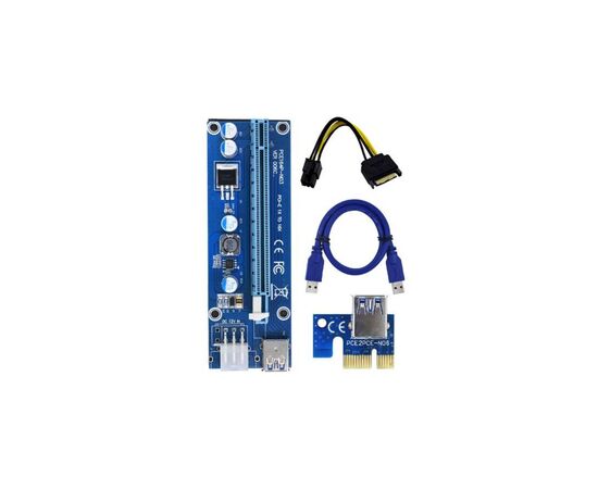 Райзер PCI-E x1 to 16x 60cm USB 3.0 Cable SATA to 6Pin Power v.006C Dynamode (RX-riser-006c 6 pin)