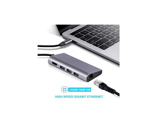 Переходник Dynamode USB3.1 Type-C to HDMI, 3хUSB3.0, RJ45, USB Type-C Female, SD (Dock-USB-TypeC-HDMI-USB3.0-RJ45), изображение 2 Переходник Dynamode USB3.1 Type-C to HDMI, 3хUSB3.0, RJ45, USB Type-C Female, SD (Dock-USB-TypeC-HDMI-USB3.0-RJ45), изображение 2