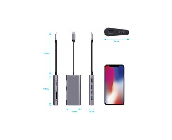 Переходник Dynamode USB3.1 Type-C to HDMI, 3хUSB3.0, RJ45, USB Type-C Female, SD (Dock-USB-TypeC-HDMI-USB3.0-RJ45), изображение 5 Переходник Dynamode USB3.1 Type-C to HDMI, 3хUSB3.0, RJ45, USB Type-C Female, SD (Dock-USB-TypeC-HDMI-USB3.0-RJ45), изображение 5