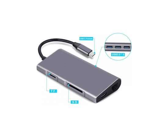 Переходник Dynamode USB3.1 Type-C to HDMI, 3хUSB3.0, RJ45, USB Type-C Female, SD (Dock-USB-TypeC-HDMI-USB3.0-RJ45), изображение 6 Переходник Dynamode USB3.1 Type-C to HDMI, 3хUSB3.0, RJ45, USB Type-C Female, SD (Dock-USB-TypeC-HDMI-USB3.0-RJ45), изображение 6