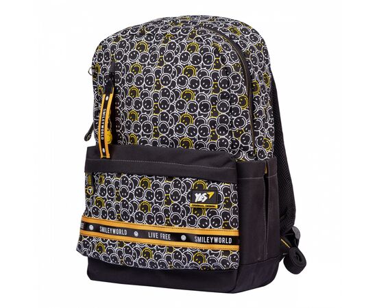Рюкзак школьный Yes S-56 Smiley World. Black Yellow (554561), изображение 2