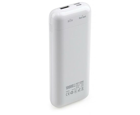 Батарея универсальная Vinga 10000 mAh glossy white (VPB1MWH), изображение 2 Батарея универсальная Vinga 10000 mAh glossy white (VPB1MWH), изображение 2