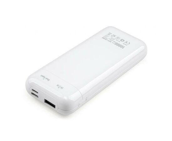 Батарея универсальная Vinga 10000 mAh glossy white (VPB1MWH), изображение 3 Батарея универсальная Vinga 10000 mAh glossy white (VPB1MWH), изображение 3