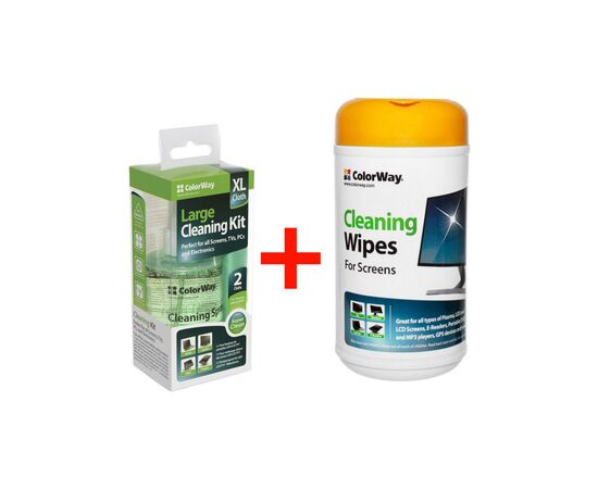 Универсальный чистящий набор ColorWay Cleaning Kit XL for Screens, TVs, PCs + CW-1071 SET (CW-5200/CW-1071) Универсальный чистящий набор ColorWay Cleaning Kit XL for Screens, TVs, PCs + CW-1071 SET (CW-5200/CW-1071)