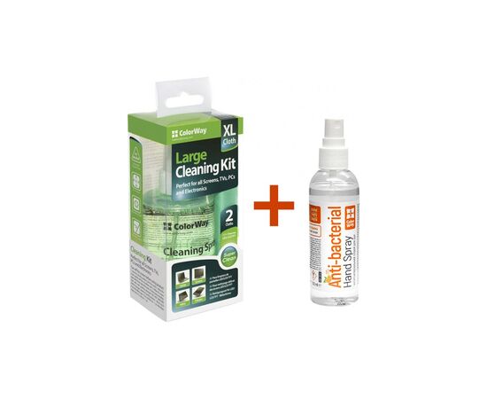 Универсальный чистящий набор ColorWay Cleaning Kit XL for Screens, TVs, PCs + CW-3912 SET (CW-5200/3912) Универсальный чистящий набор ColorWay Cleaning Kit XL for Screens, TVs, PCs + CW-3912 SET (CW-5200/3912)