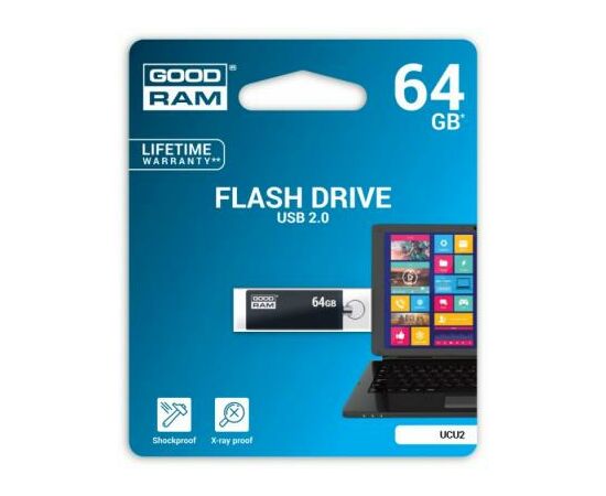 USB флеш накопитель Goodram 64GB UCU2 Cube Black USB 2.0 (UCU2-0640K0R11), изображение 3 USB флеш накопитель Goodram 64GB UCU2 Cube Black USB 2.0 (UCU2-0640K0R11), изображение 3