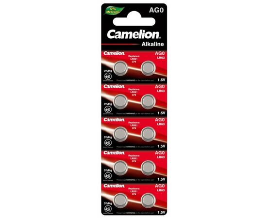 Батарейка AG0 / LR521 / LR63 Alkaline * 10 Camelion (AG0-BP10)