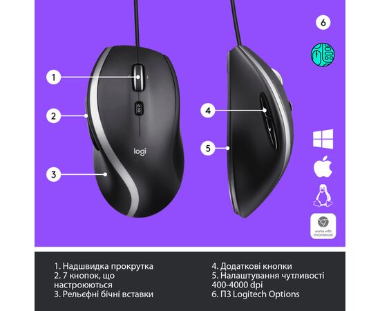Мышка Logitech M500s Advanced (910-005784), изображение 6 Мышка Logitech M500s Advanced (910-005784), изображение 6