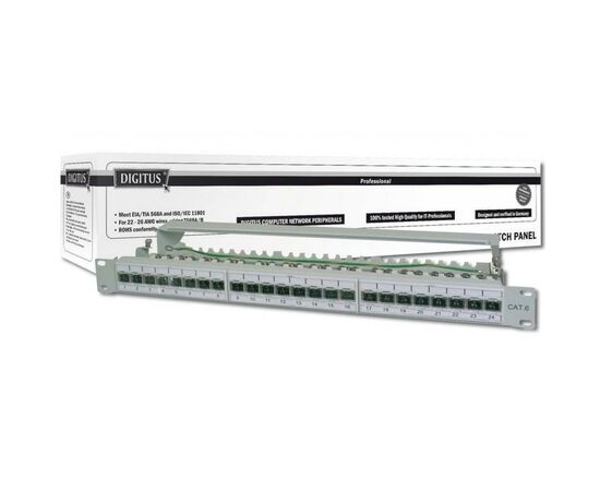 Патч-панель Digitus 19" 1U 24 порта 6a FTP в сборе (DN-91624S-EA)
